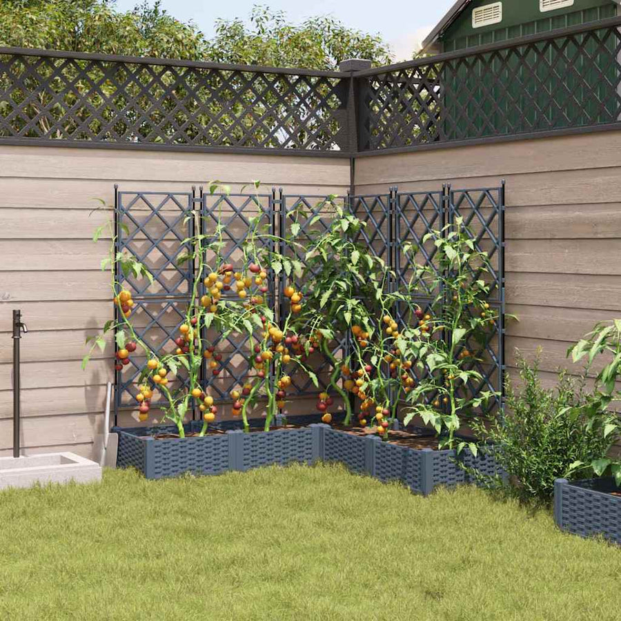 Tuin Bloempot 5 pcs Licht Grijs 120 x 120 x 125,5 cm Staal