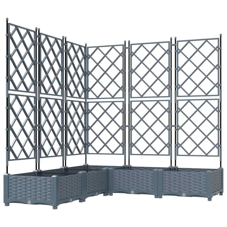 Tuin Bloempot 5 pcs Licht Grijs 120 x 120 x 125,5 cm Staal