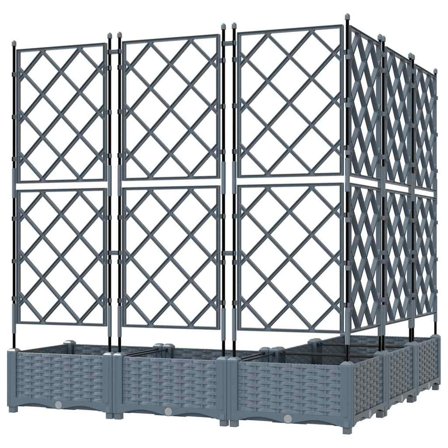 Tuin Bloempot 5 pcs Licht Grijs 120 x 120 x 125,5 cm Staal