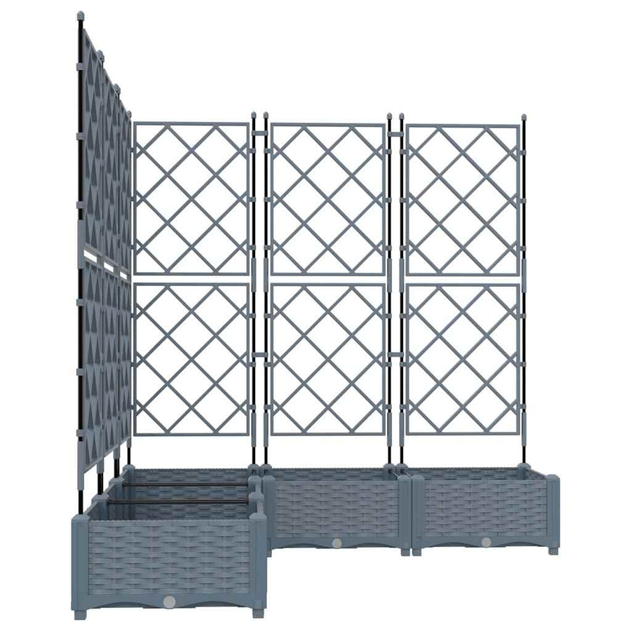 Tuin Bloempot 5 pcs Licht Grijs 120 x 120 x 125,5 cm Staal