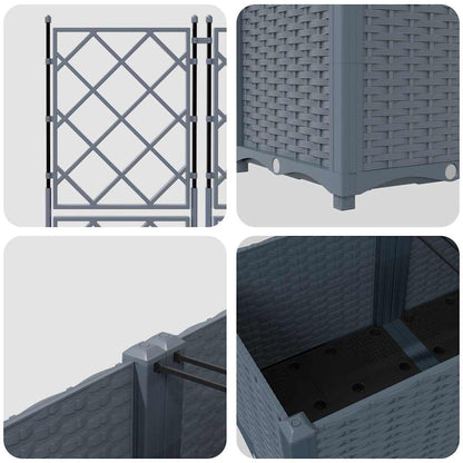 Tuin Bloempot 5 pcs Licht Grijs 120 x 120 x 143 cm Staal