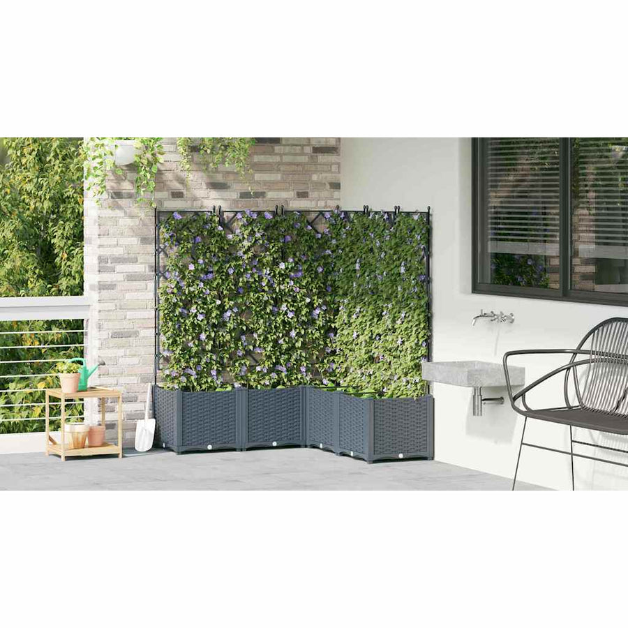Tuin Bloempot 5 pcs Licht Grijs 120 x 120 x 143 cm Staal