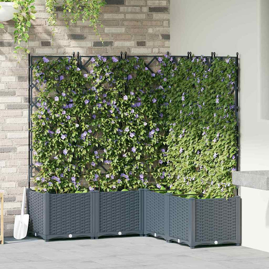 Tuin Bloempot 5 pcs Licht Grijs 120 x 120 x 143 cm Staal