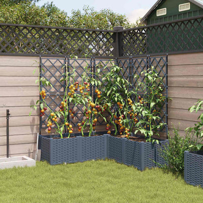 Tuin Bloempot 5 pcs Licht Grijs 120 x 120 x 143 cm Staal