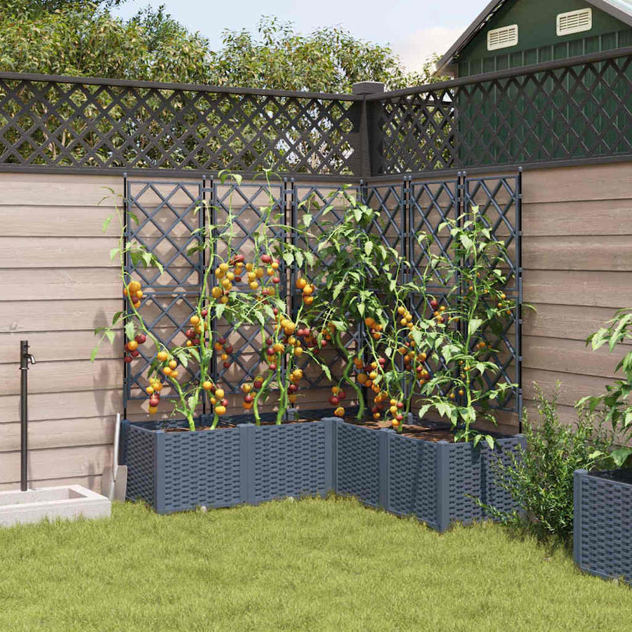 Tuin Bloempot 5 pcs Licht Grijs 120 x 120 x 143 cm Staal