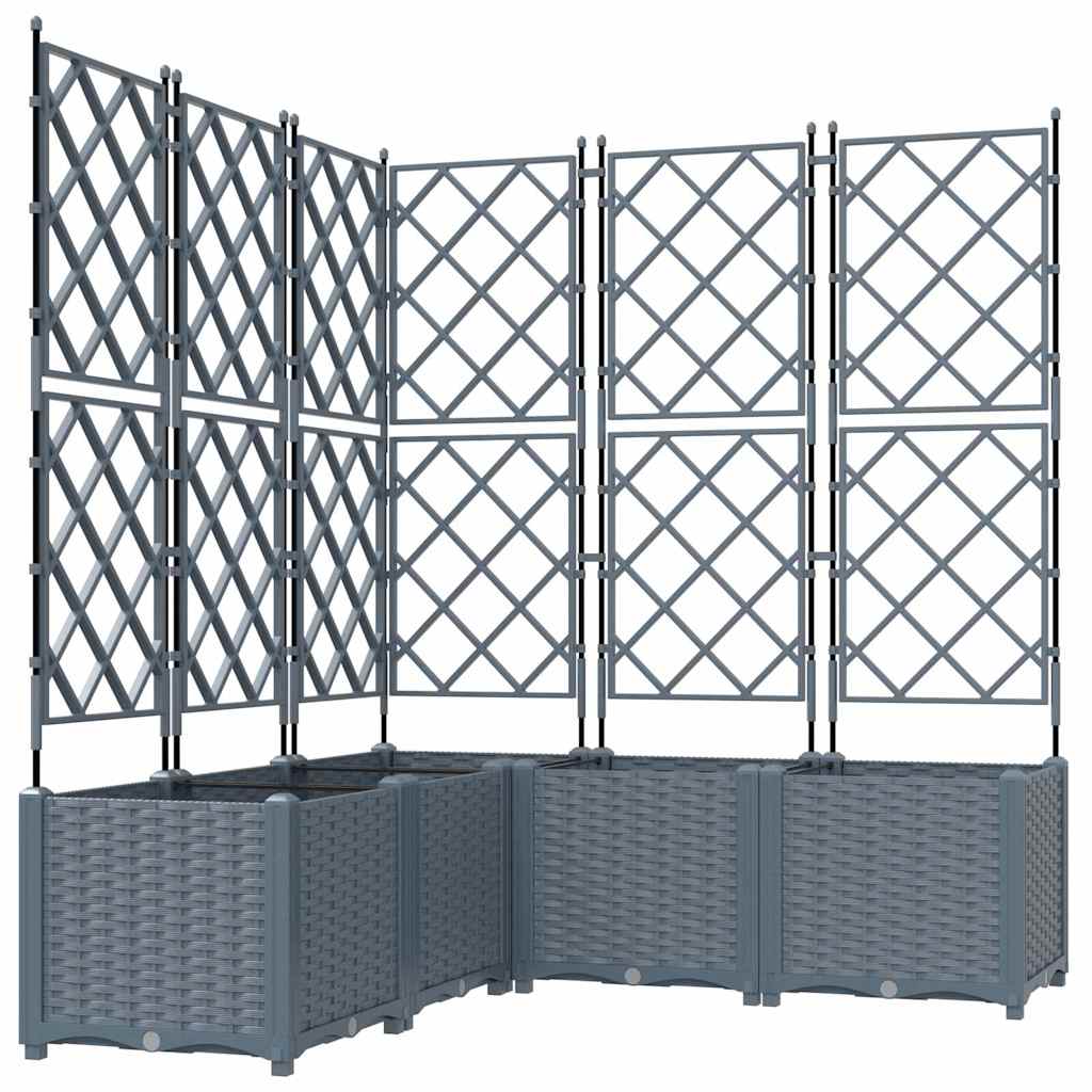 Tuin Bloempot 5 pcs Licht Grijs 120 x 120 x 143 cm Staal