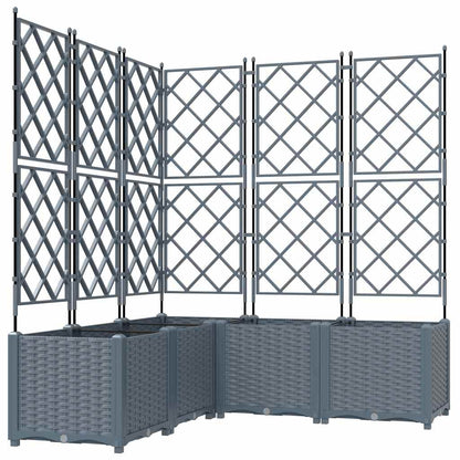 Tuin Bloempot 5 pcs Licht Grijs 120 x 120 x 143 cm Staal