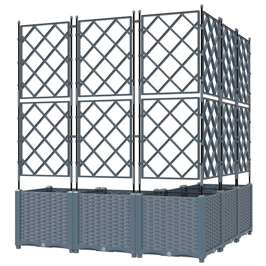 Tuin Bloempot 5 pcs Licht Grijs 120 x 120 x 143 cm Staal