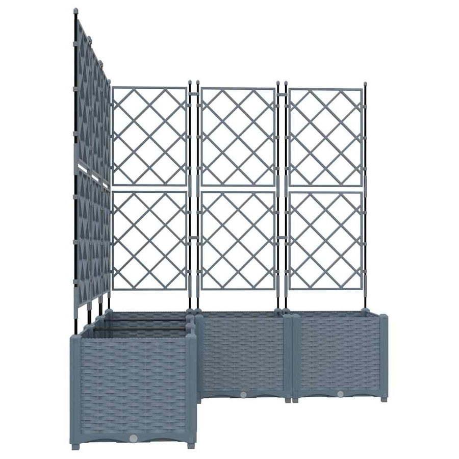Tuin Bloempot 5 pcs Licht Grijs 120 x 120 x 143 cm Staal