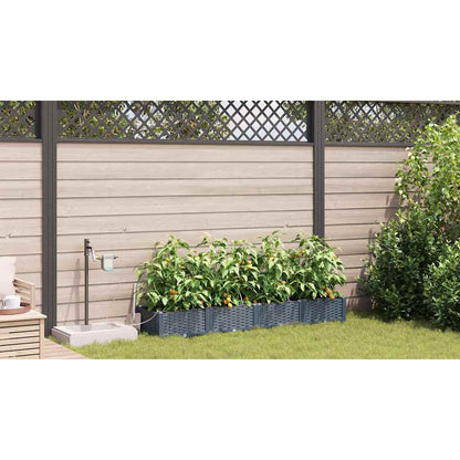 Tuin Bloempot 4 pcs Licht Grijs Staal