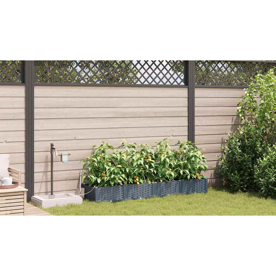 Tuin Bloempot 4 pcs Licht Grijs Staal