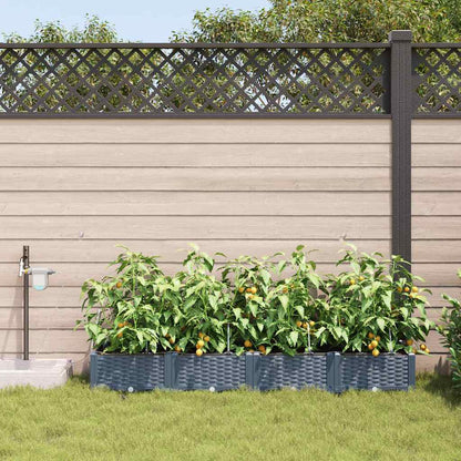 Tuin Bloempot 4 pcs Licht Grijs Staal