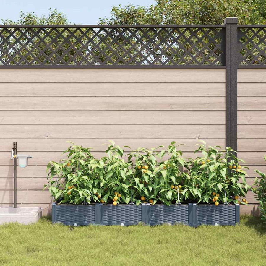 Tuin Bloempot 4 pcs Licht Grijs Staal