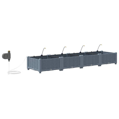 Tuin Bloempot 4 pcs Licht Grijs Staal