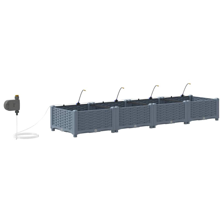 Tuin Bloempot 4 pcs Licht Grijs Staal