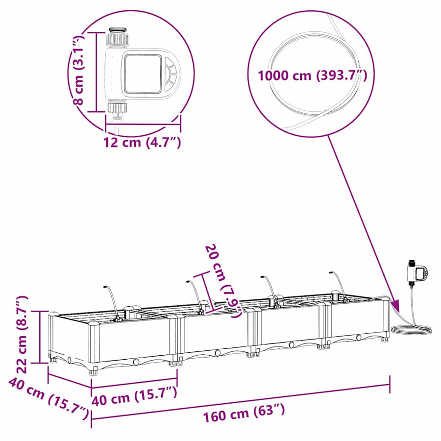 Tuin Bloempot 4 pcs Licht Grijs Staal