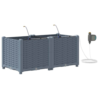 Tuin Bloempot 2 pcs Licht Grijs Staal