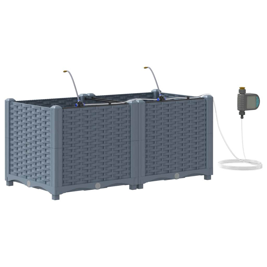 Tuin Bloempot 2 pcs Licht Grijs Staal