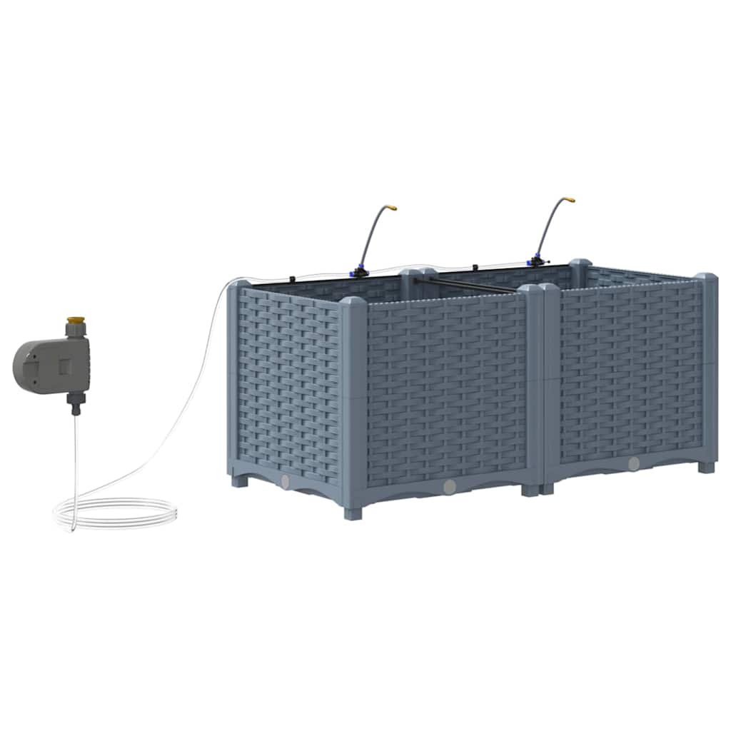 Tuin Bloempot 2 pcs Licht Grijs Staal
