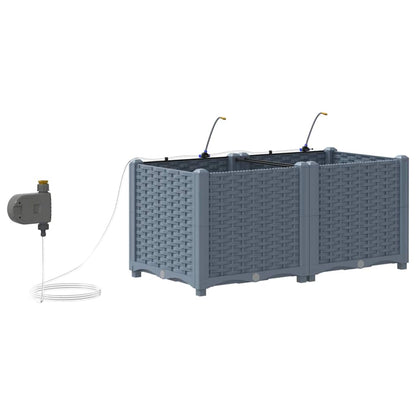 Tuin Bloempot 2 pcs Licht Grijs Staal