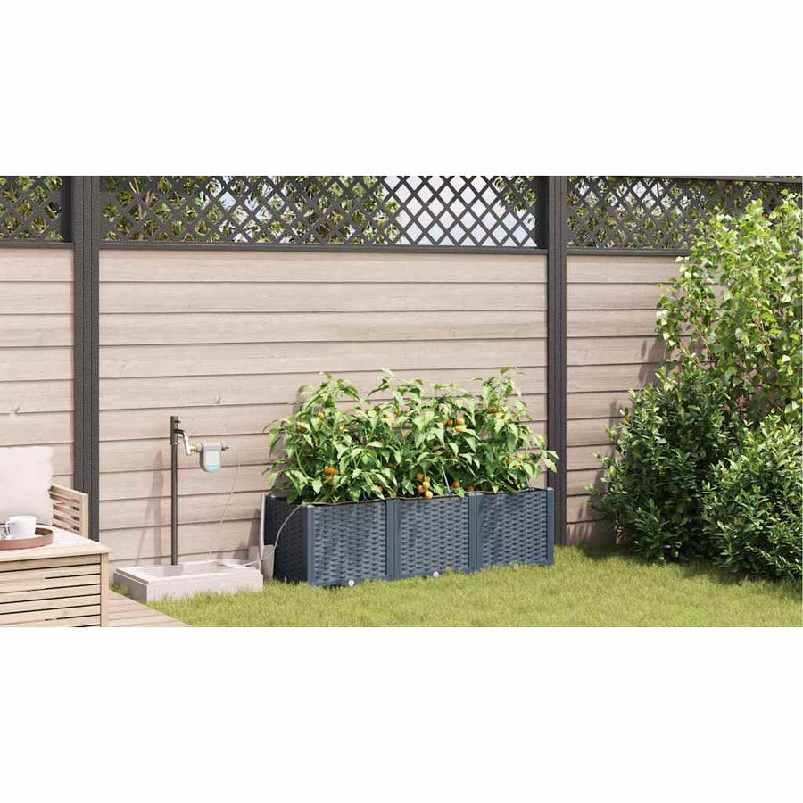 Tuin Bloempot 3 pcs Licht Grijs Staal