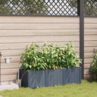 Plantenbak staal lichtgrijs set 3 stuks 120x40x37.5 cm