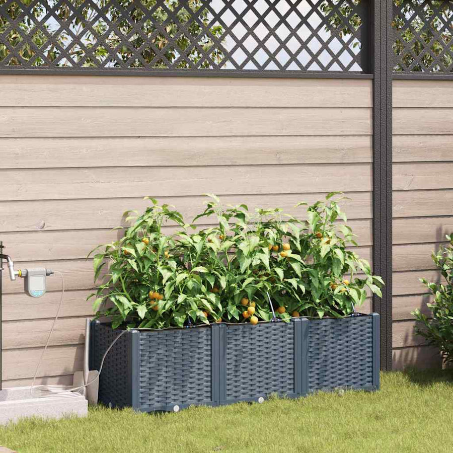 Tuin Bloempot 3 pcs Licht Grijs Staal