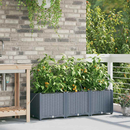 Tuin Bloempot 3 pcs Licht Grijs Staal