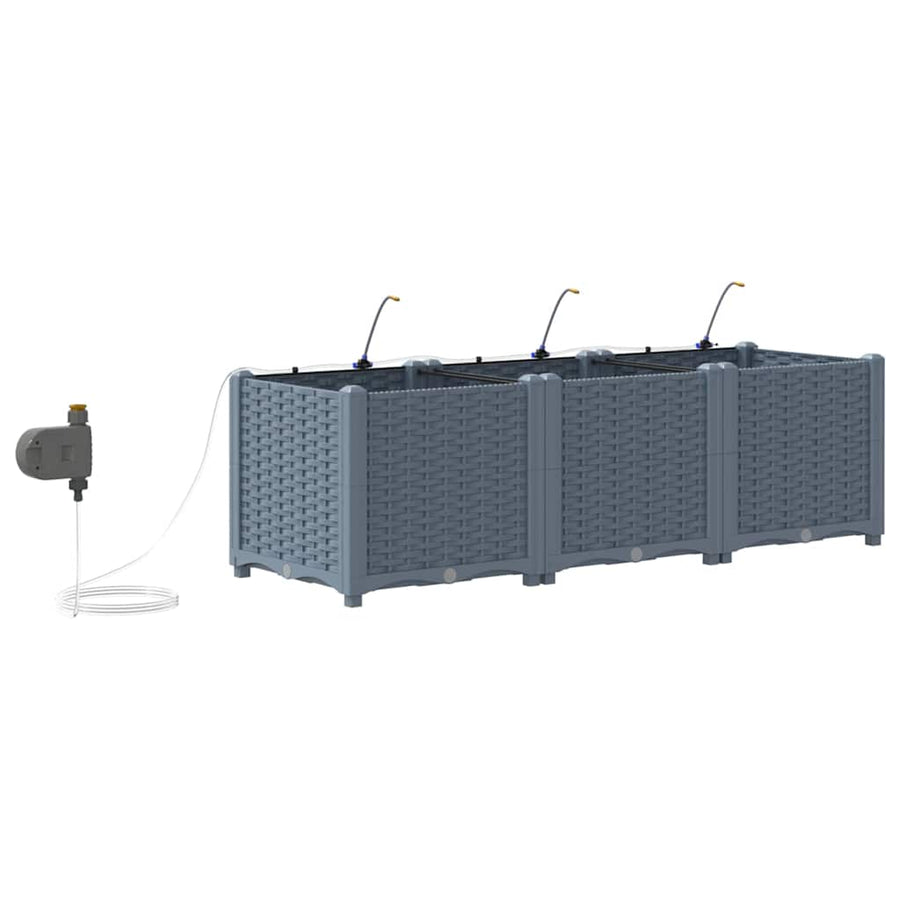 Tuin Bloempot 3 pcs Licht Grijs Staal