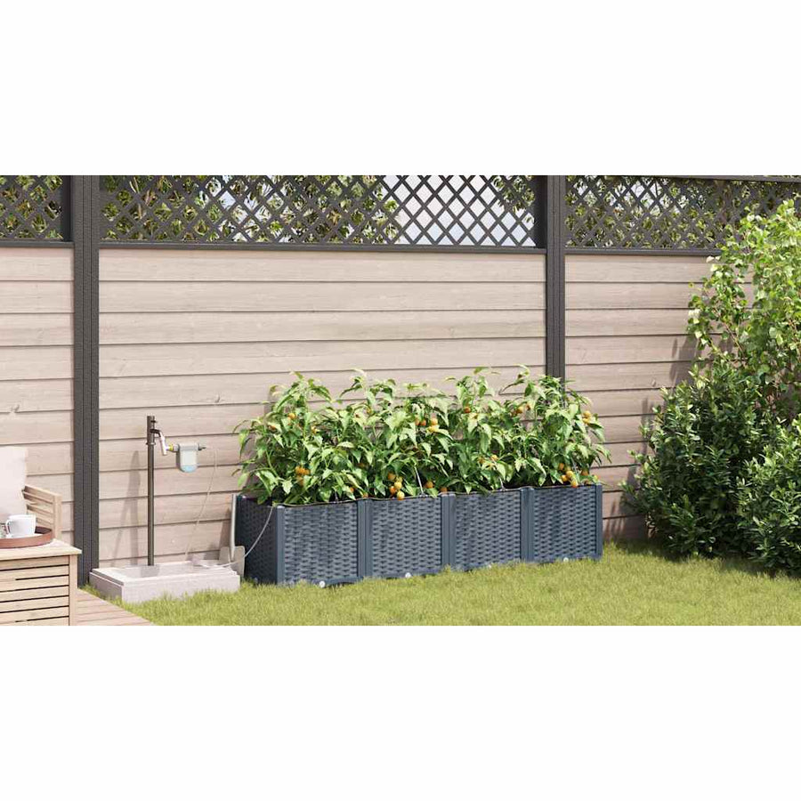 Tuin Bloempot 4 pcs Licht Grijs Staal
