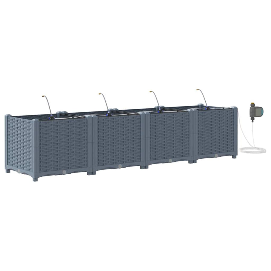 Tuin Bloempot 4 pcs Licht Grijs Staal