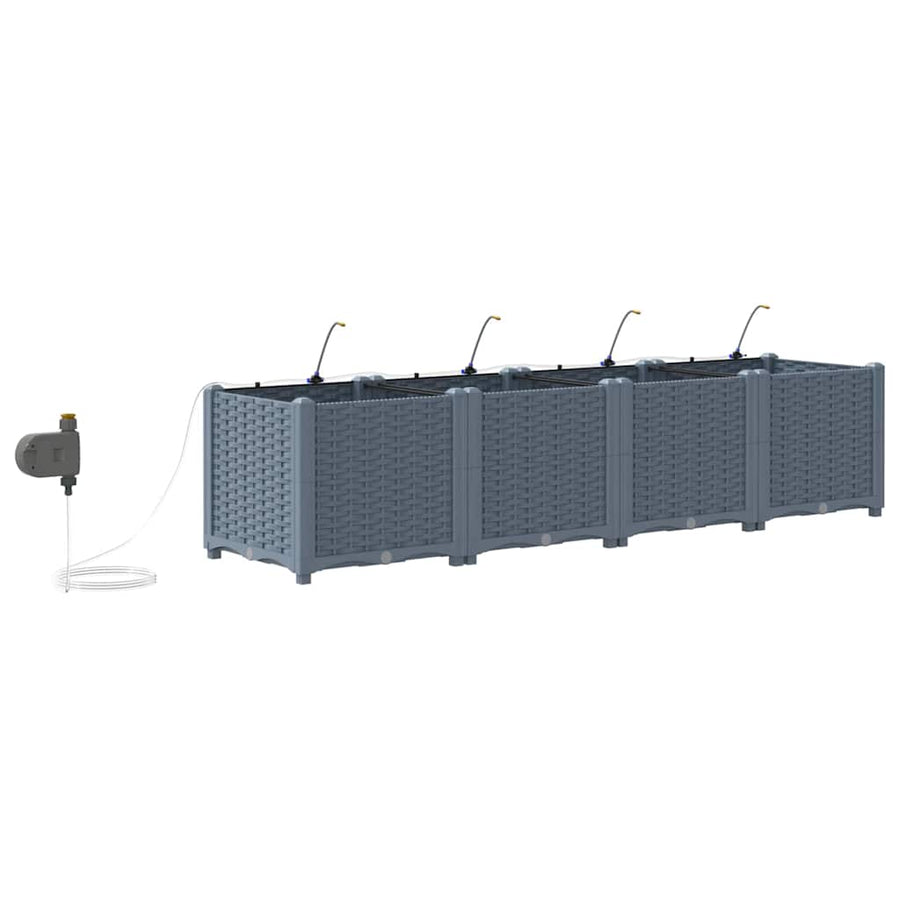 Tuin Bloempot 4 pcs Licht Grijs Staal