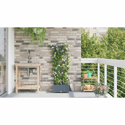Tuin Bloempot Licht Grijs 40 x 40 x 126 cm Staal