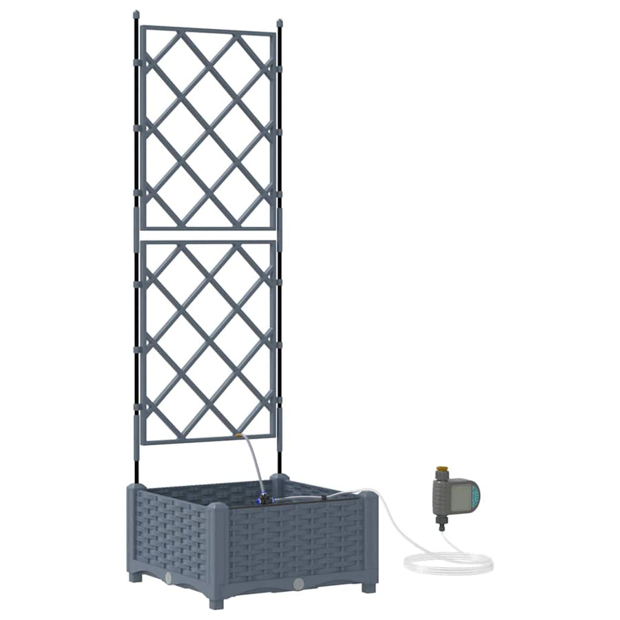 Tuin Bloempot Licht Grijs 40 x 40 x 126 cm Staal