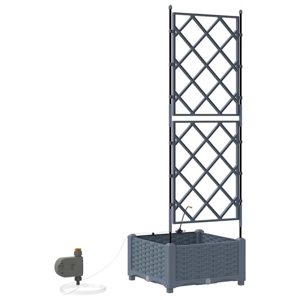 Tuin Bloempot Licht Grijs 40 x 40 x 126 cm Staal