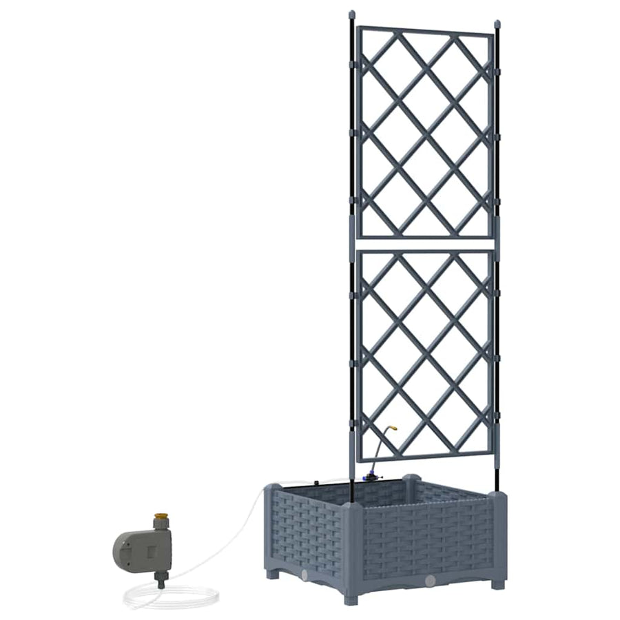 Tuin Bloempot Licht Grijs 40 x 40 x 126 cm Staal