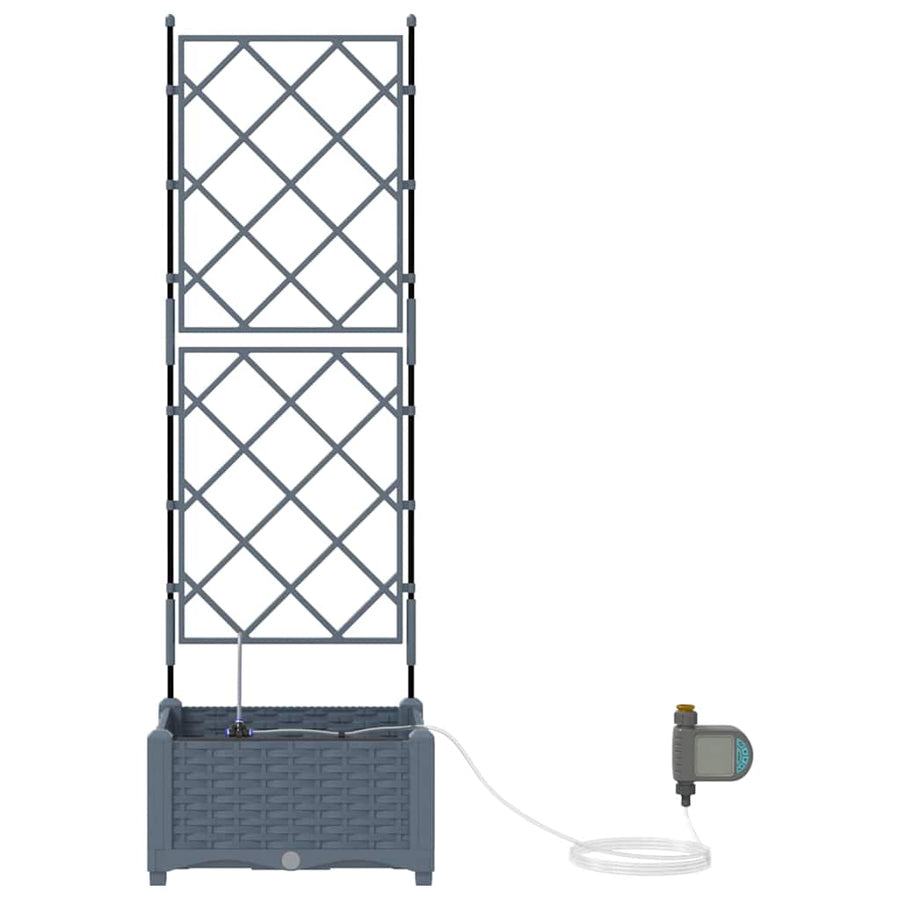 Tuin Bloempot Licht Grijs 40 x 40 x 126 cm Staal