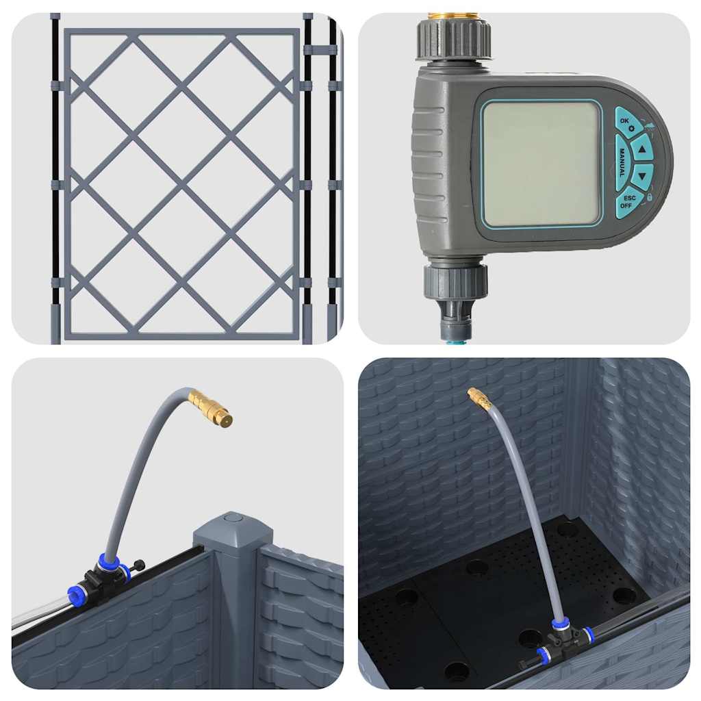 Tuin Bloempot 2 pcs Licht Grijs Staal