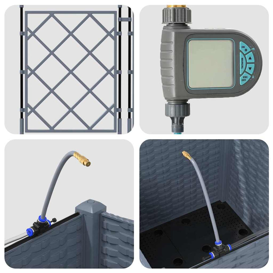 Tuin Bloempot 2 pcs Licht Grijs Staal