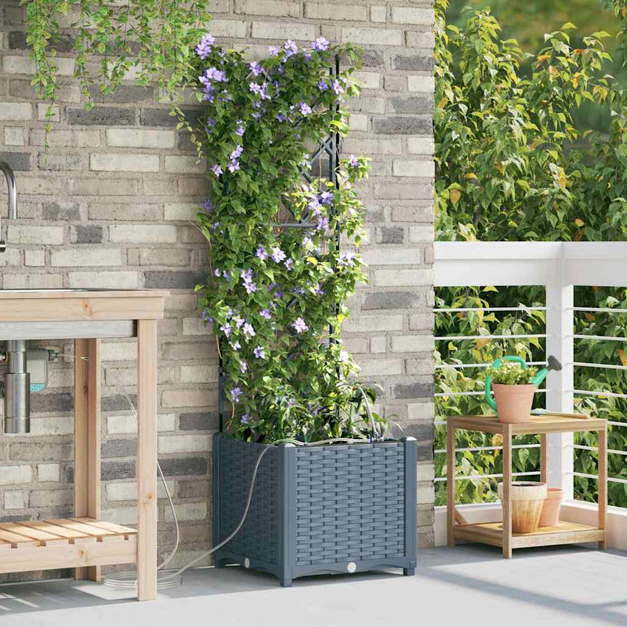 Tuin Bloempot 2 pcs Licht Grijs Staal