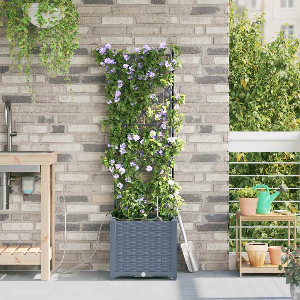 Tuin Bloempot 2 pcs Licht Grijs Staal
