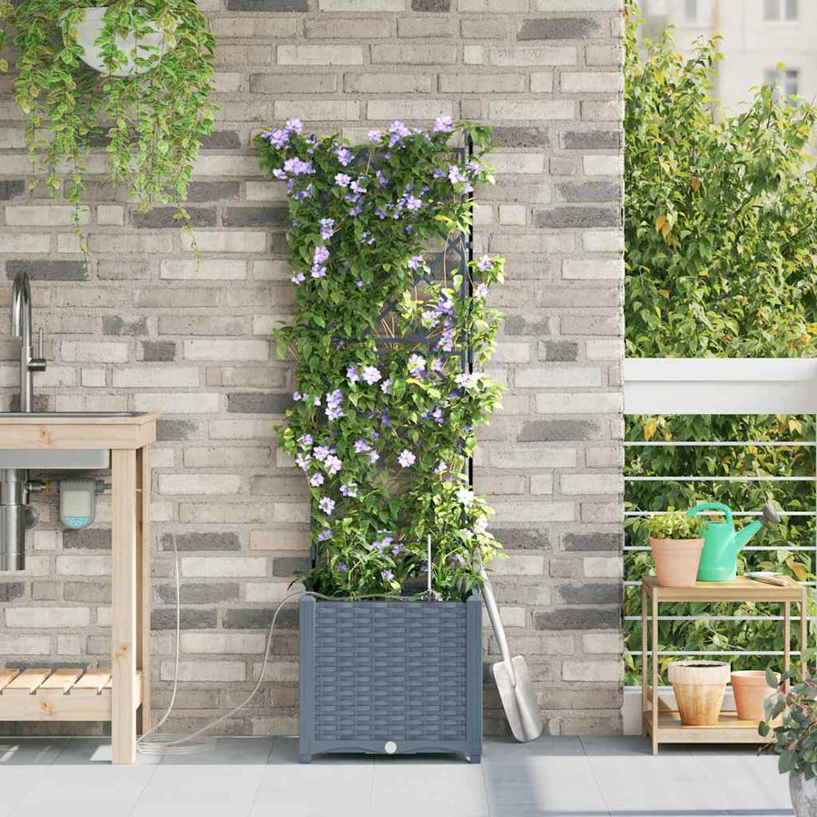 Tuin Bloempot 2 pcs Licht Grijs Staal