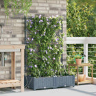 Bloempot 2 stuks staal lichtgrijs 80x40x126 cm
