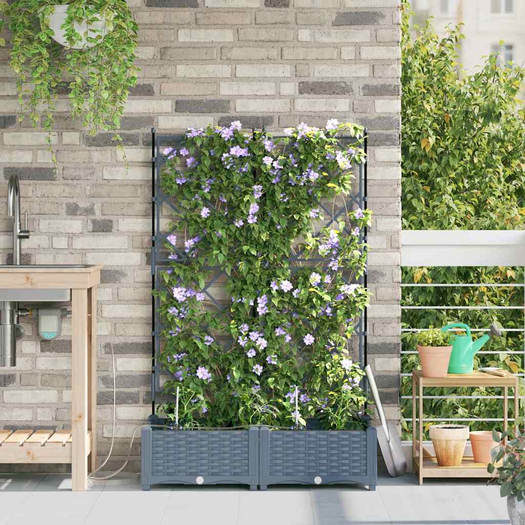 Tuin Bloempot 2 pcs Licht Grijs Staal