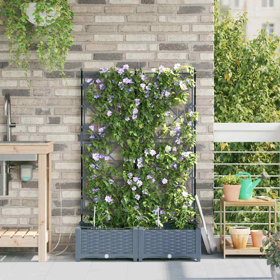 Tuin Bloempot 2 pcs Licht Grijs Staal