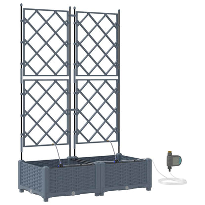 Tuin Bloempot 2 pcs Licht Grijs Staal