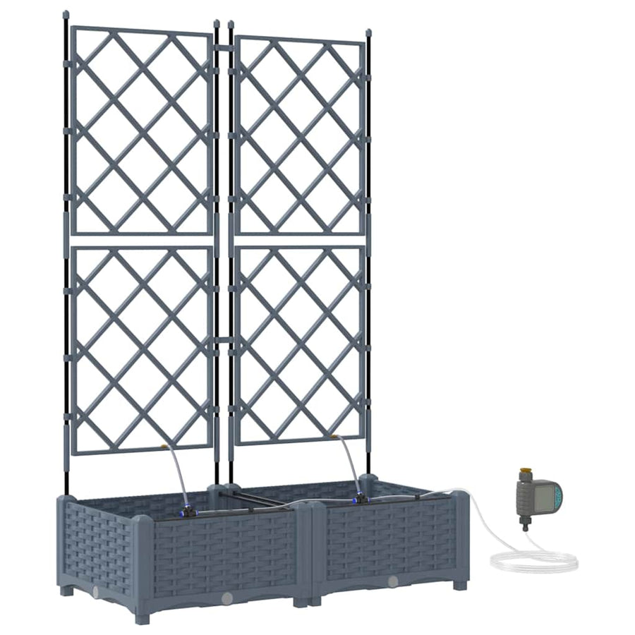 Tuin Bloempot 2 pcs Licht Grijs Staal