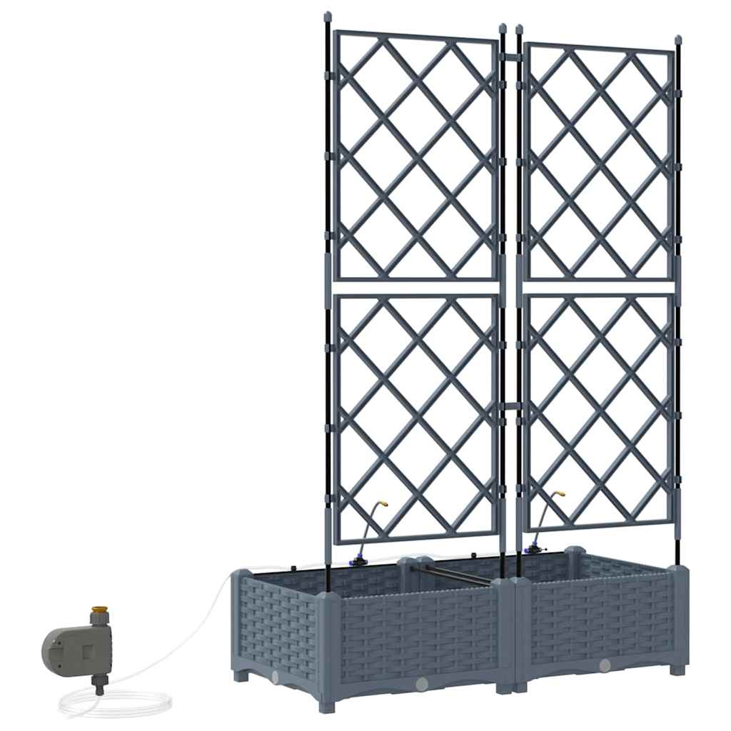 Tuin Bloempot 2 pcs Licht Grijs Staal