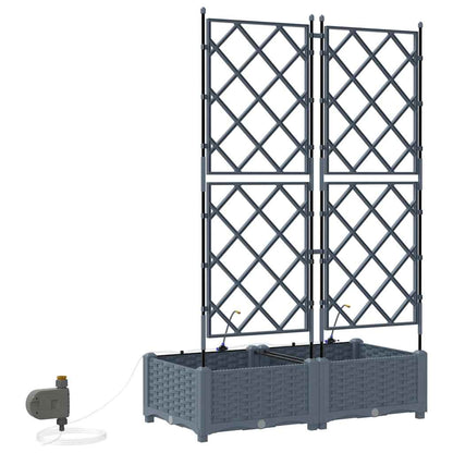 Tuin Bloempot 2 pcs Licht Grijs Staal