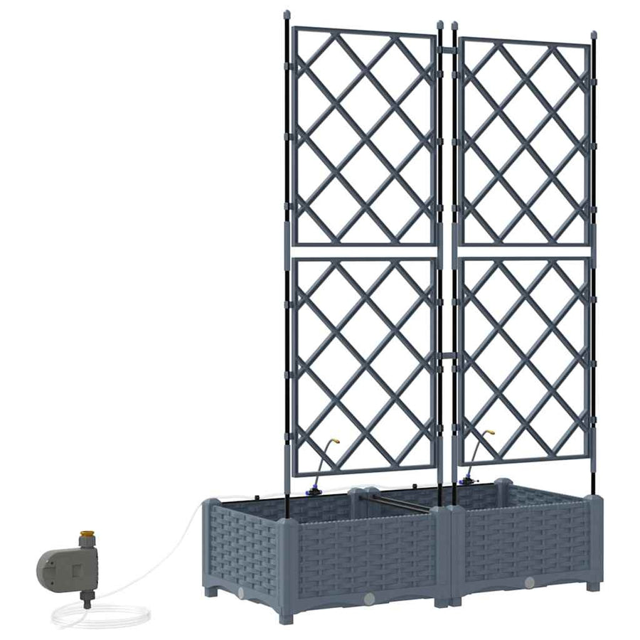 Tuin Bloempot 2 pcs Licht Grijs Staal